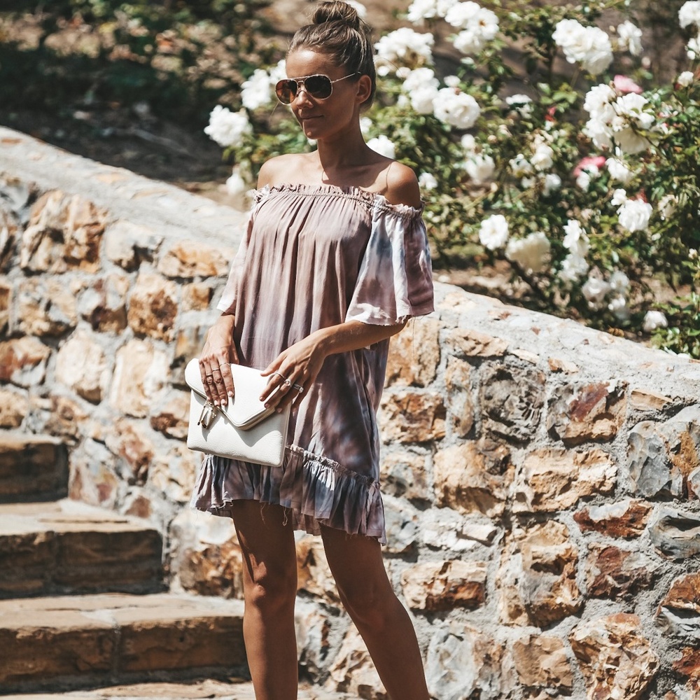 Vici Pocketed Flowy Babydoll Dress Tie Dye SMALL